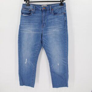Madewell Jeans Womens 30 The High Rise Slim Cropped Boyjean Stretch Denim blue
